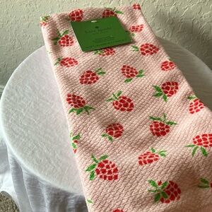 Kate Spade: Pink Kitchen Towel-  Strawberry Berry Design- 100% cotton